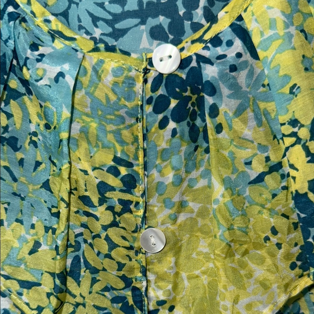 Pendleton Poolside Floral Sleeveless Top - Blue A… - image 6